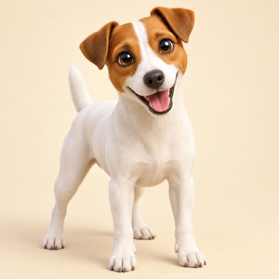 Buddy, a white and tan Jack Russell terrier